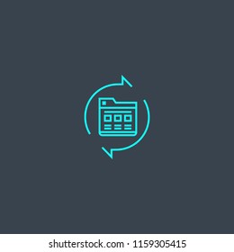 Website optimization concept blue line icon. Simple thin element on dark background. Website optimization concept outline symbol design from Digital marketing set. Can be used for web and mobile UI/UX