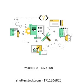 Website Optimization concept. Vector illustration for website, app, banner, etc.