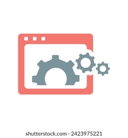 Website Optimization Flat Colorful Icon Isolate On White Background Vector Illustration | Seo Icons