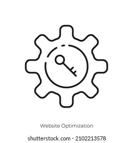 Website Optimization icon. Outline style icon design isolated on white background