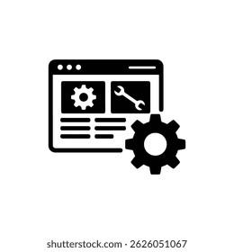 Ícone de otimização de site com ferramentas de desempenho para o sucesso digital