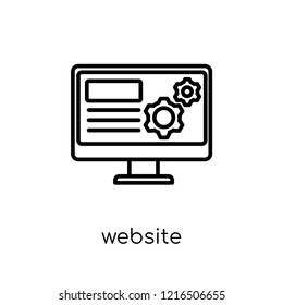 Website Optimization icon. Trendy modern flat linear vector Website Optimization icon on white background from thin line Technology collection, editable outline stroke vector illustration