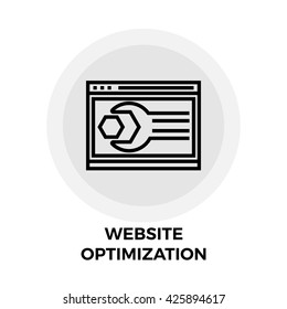 Website Optimization icon vector. Flat icon isolated on the white background. Editable EPS file. Vector illustration.