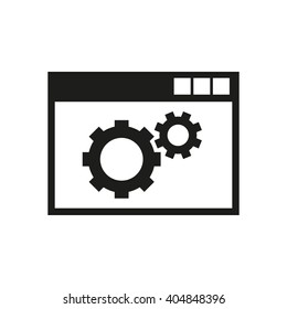 The website optimization icon. WWW and browser, development, seo symbol. UI. Web. Logo. Sign. Flat design. App. Stock vector
