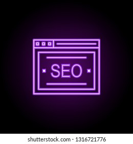 website optimization line icon. Elements of Seo & Web Optimization in neon style icons. Simple icon for websites, web design, mobile app, info graphics