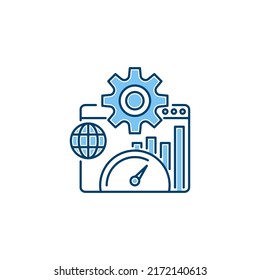 Website optimization line icon. linear style sign for mobile concept and web design. Outline vector icon. Symbol, logo illustration. Vector graphic