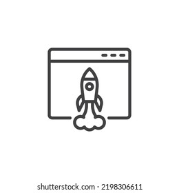 Website optimization line icon. linear style sign for mobile concept and web design. SEO optimization outline vector icon. Symbol, logo illustration. Vector graphics