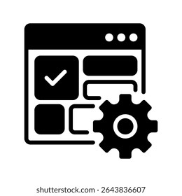 Ícone de Linha de Otimização de Site, Símbolo de Estrutura de Tópicos para Experiência do Usuário, Desempenho de Página, Aumento de Conversão, Eficiência Digital e Estratégia de SEO. Ícone de sinal vetorial.