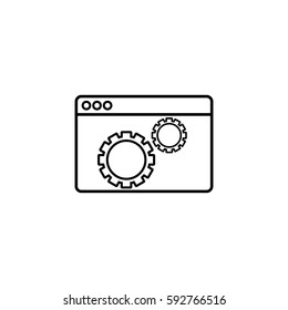 Website optimization line icon, seo & development, browser sign, a linear pattern on a white background, eps 10.