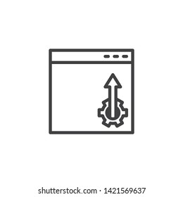 Website optimization line icon. Webpage configuration linear style sign for mobile concept and web design. Browser settings outline vector icon. Symbol, logo illustration. Vector graphics