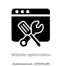 Website Optimization and performance icon concept