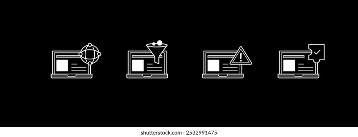 Website Optimization and Performance Icons. Global Website Reach and Visibility. Website Traffic Conversion Funnel and more.