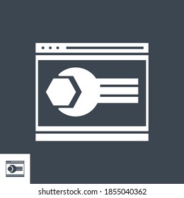 Website Optimization Related Vector Glyph Icon. Isolated on Black Background. Vector Illustration.