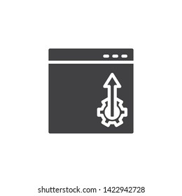 Website optimization vector icon. Webpage configuration filled flat sign for mobile concept and web design. Browser settings glyph icon. Symbol, logo illustration. Vector graphics