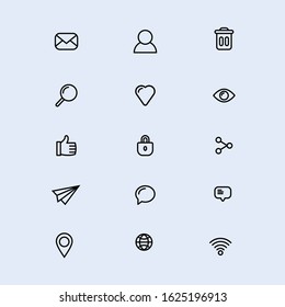 website in outline icon set