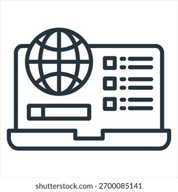 Website Outline Icon Vector Illustration