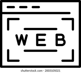 Website Outline Vector Icon Design

