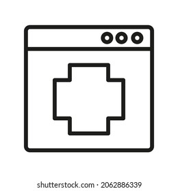Icono de vector de contorno del sitio web. Ilustración De Un Vector De Estroque Sobre Un Fondo Blanco. Para App Y Sitio Web