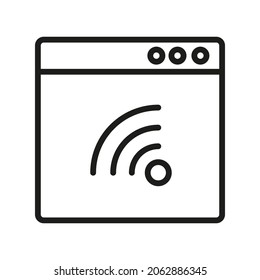 Website Outline Vector Icon. Illustration Of A Stroke Vector On A White Background. For App And Website