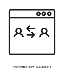 Website Outline Vector Icon. Illustration Of A Stroke Vector On A White Background. For App And Website