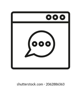 Website Outline Vector Icon. Illustration Of A Stroke Vector On A White Background. For App And Website