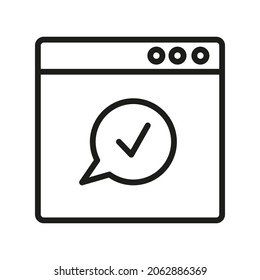 Website-Umriss-Vektorsymbol. Illustration eines Schlaganfalls auf weißem Hintergrund. Für App und Website