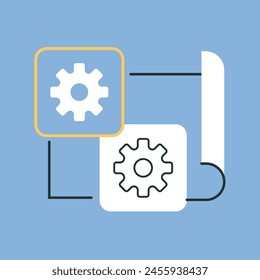 website. page. a computer. work. settings. sheet. bug. file. pin. blue background. programming. write code. code. programmer. we work with the code. we are writing a program. The icon is flat.