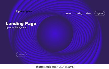 Website page cosmic layout with black hole background. Technology futuristic vector design.