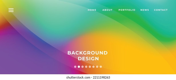 Website page gradient background vector. Modern digital wallpaper with vibrant color, gradient curve shapes. Futuristic illustration landing page design for commercial, advertising, branding.