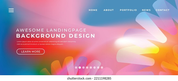 Website page gradient background vector. Modern digital wallpaper with vibrant color, spiral lines, fluid gradient shapes. Futuristic landing page design for commercial, advertising, branding.