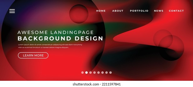 Website page gradient background vector. Modern digital wallpaper with vibrant color, gradient curve shapes. Futuristic illustration landing page design for commercial, advertising, branding.