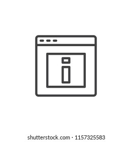 Website page info outline icon. linear style sign for mobile concept and web design. Browser information simple line vector icon. Symbol, logo illustration. Pixel perfect vector graphics