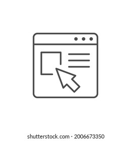 Website page line outline icon isolated on white