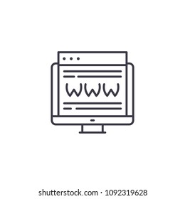 Website page linear icon concept. Website page line vector sign, symbol, illustration.