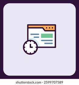 Website Page Load Time Optimization Icon Design