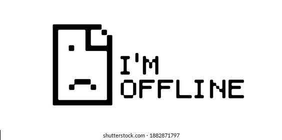 Website, page not found, 404 error. Off line unplug. Funny vector electric quotes for motivation, networking internet concept. Offline or online and unplugged sign. Under construction, broken cable.