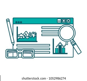 website page statistics analysis pencil glasses