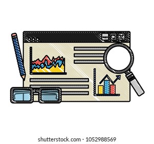 website page statistics analysis pencil glasses