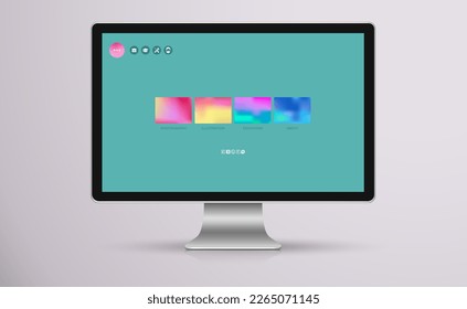 Website page template design with photos for personal photographer or designer portfolio
