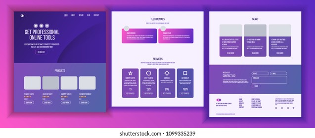 Website Page Vector. Business Agency. Web Page. Design Front End Site Scheme. Landing Template. Protection Receipt. Company Concept. Group Meeting. Illustration