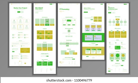 Website Page Vector. Business Agency. Web Page. Design Front End Site Scheme. Landing Template. Protection Receipt. Modern Marketing. Business Interface.Illustration
