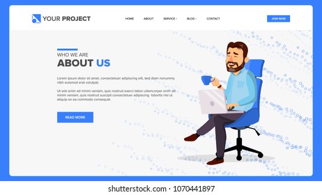 Website Page Vector. Business Website. Site Scheme Template. Cartoon People. Creativity Goal. Illustration
