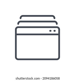 Website Pages Line Icon. Website Tabs Vector Outline Sign.