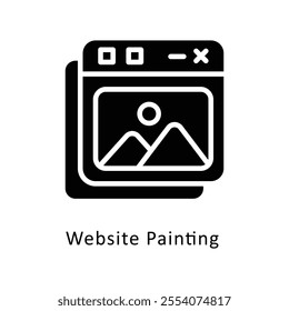 Website Painting vector Glyph Cricle Icon.Eps file 10