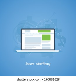 Website pay per click banner advertising vector concept
