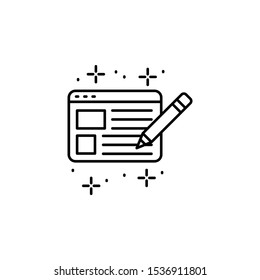 Website pencil icon. Element of copywriting icon