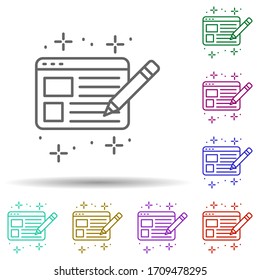 Website pencil multi color icon. Simple thin line, outline vector of copywriting icons for ui and ux, website or mobile application