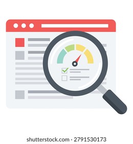 Website Performance Analysis Illustration Featuring Search Optimization Audit Analytics Monitoring and Business Concept