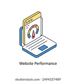 Website Performance Isometric style icon. Symbol on White background EPS 10 File