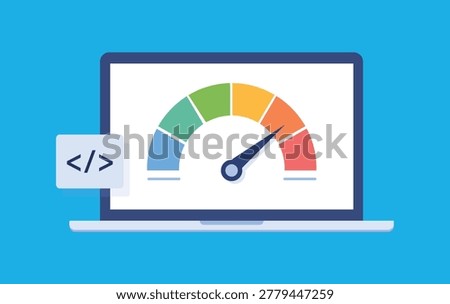 Website Performance Speed Test Dashboard Vector Illustration